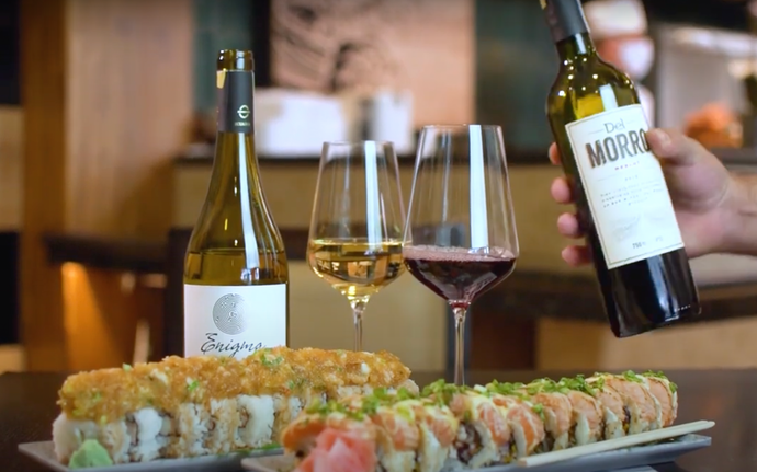 Sushi Isao con vinos Bodega Dos Hemisferios
