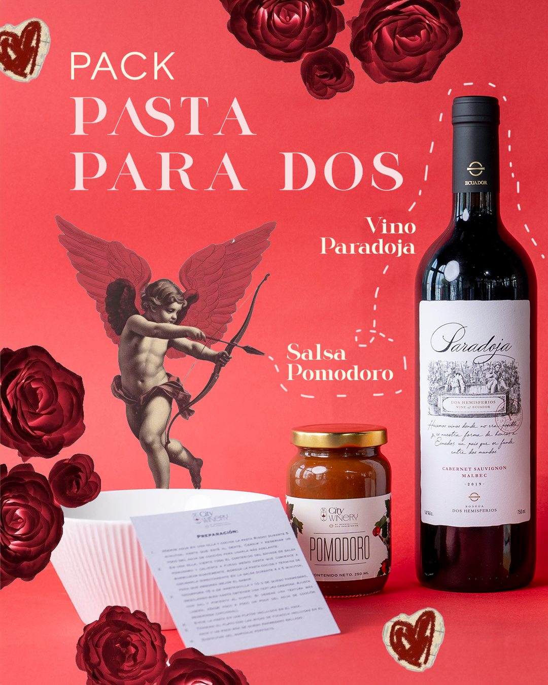 Pack - Pasta para dos - Bodega Dos Hemisferios